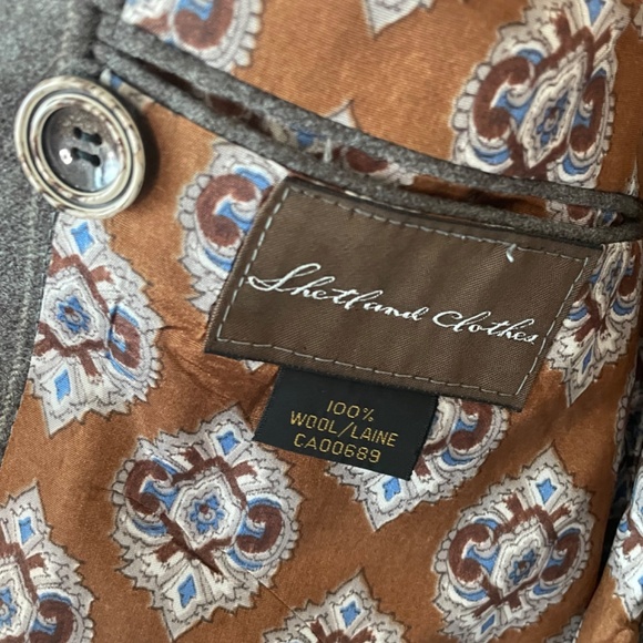 Men's Grey Pinstripe Blazer with Statement Lining - Picture 8 of 9